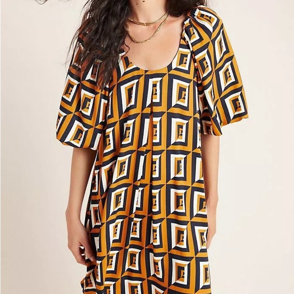 Anthropologie Geometric Shift Dress